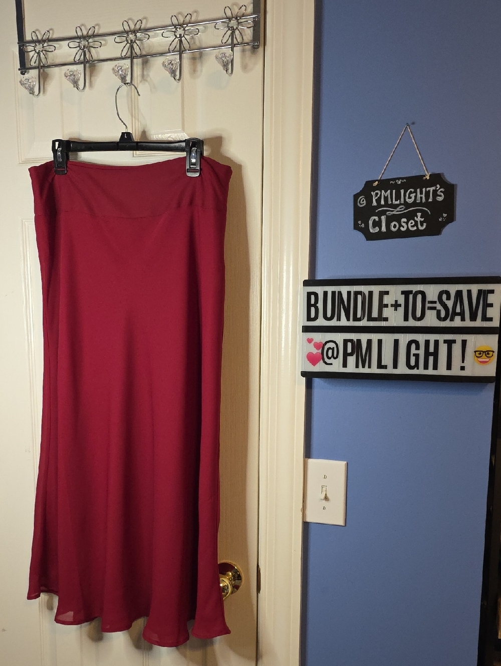Croft & Barrow Dark Red Skirt Flowy 14
